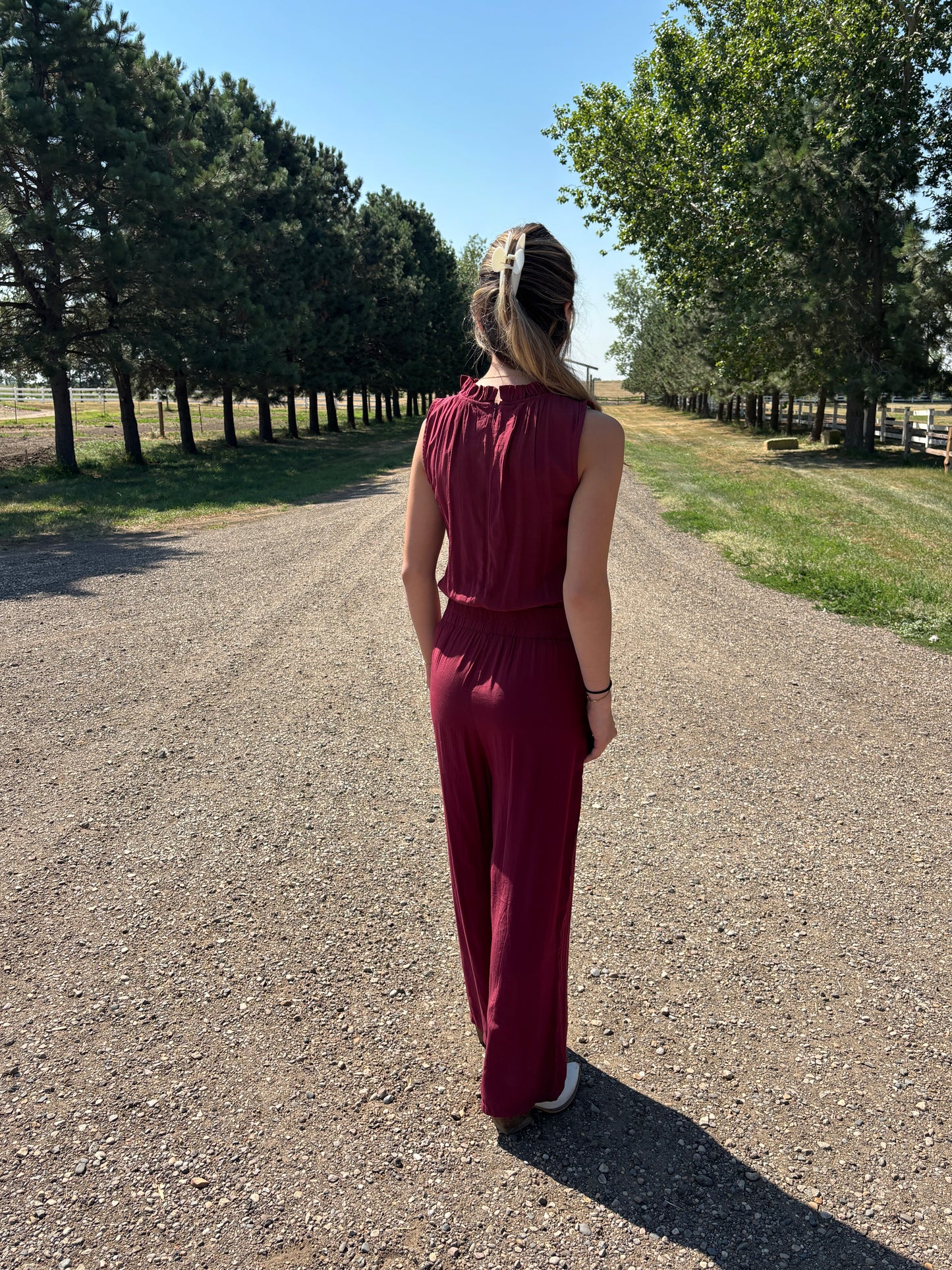 The Paige Jumpsuit - Wine