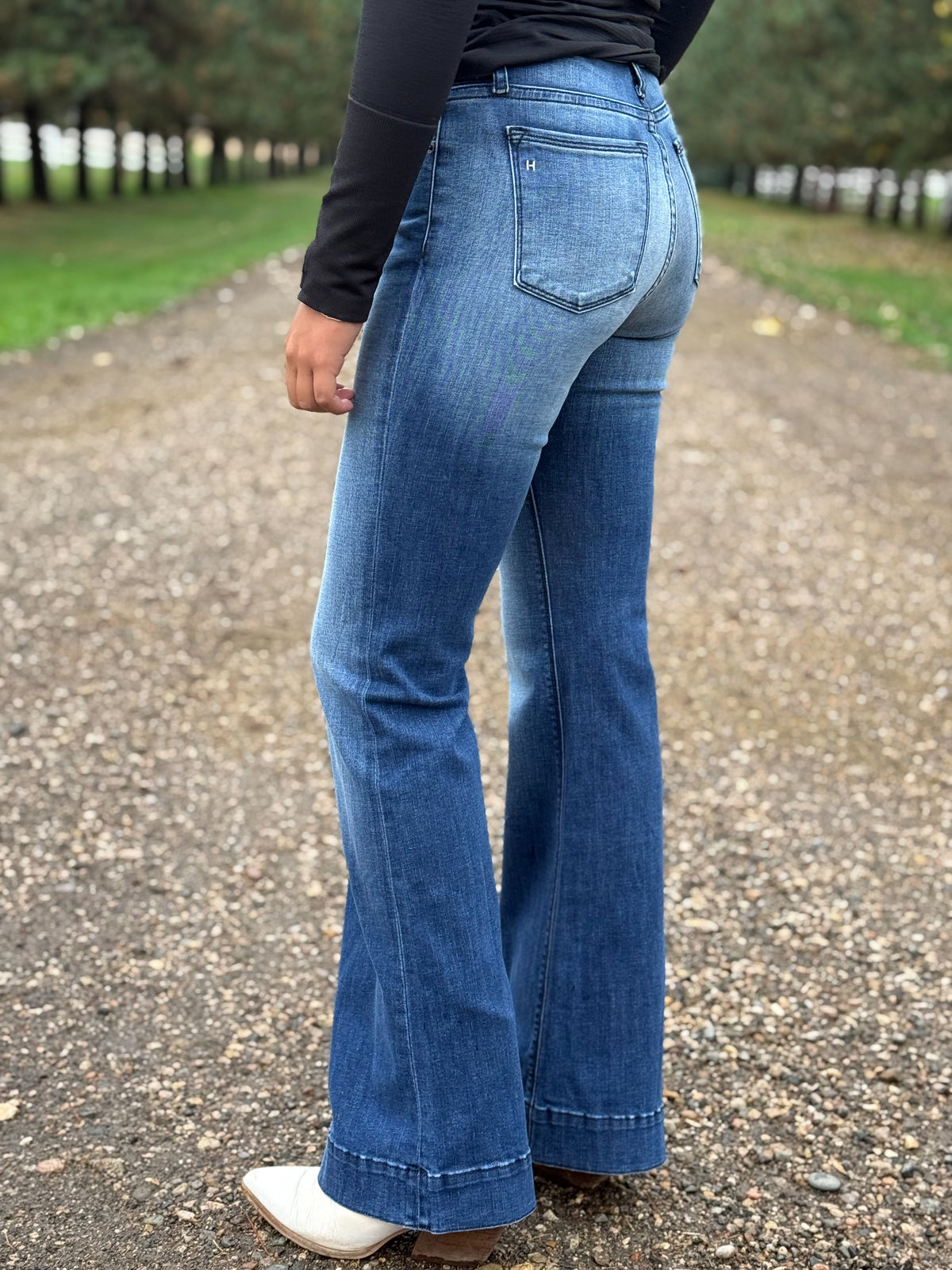 HAALA - Bella Trouser - Indigo Stone: Black Stitch