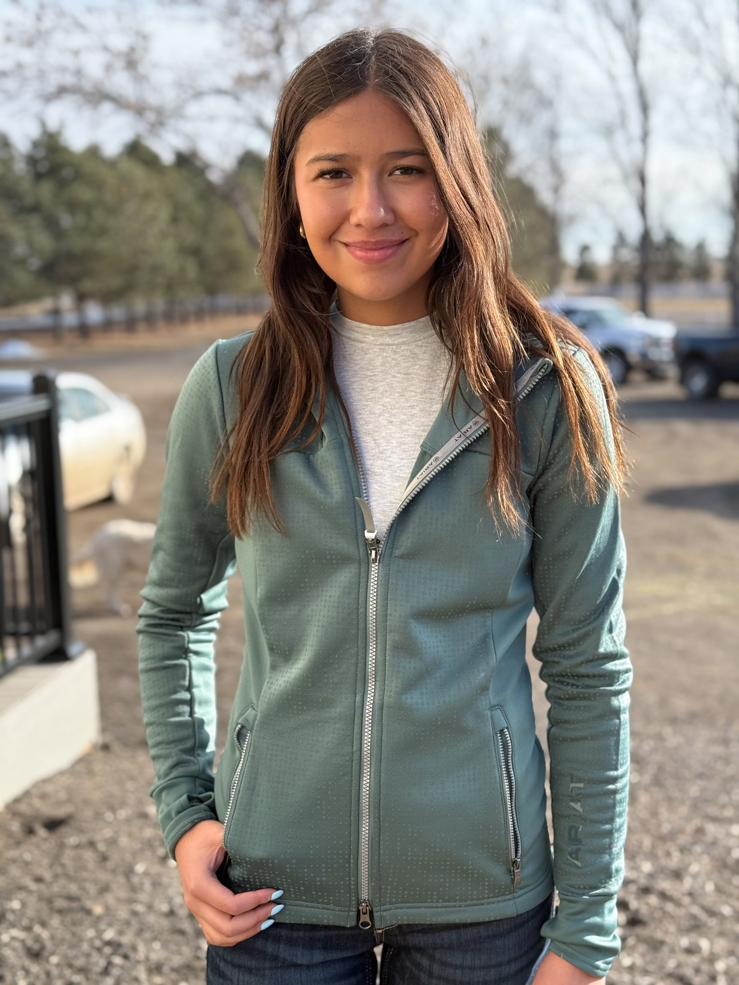 Ariat - Lumina Full Zip Sweatshirt - Sliver Pine