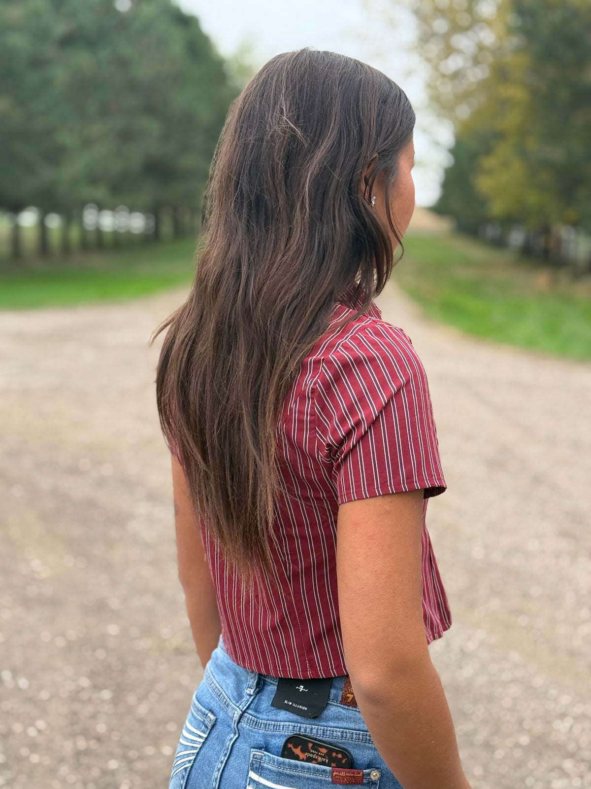 Stripped Red Button Up