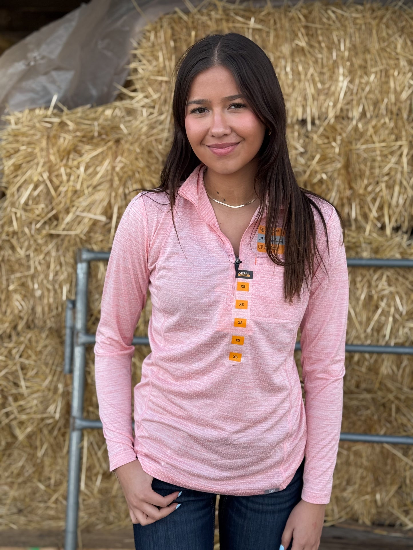 Ariat - Womens Evolution Pullover 1/2 Zip - Powder Quartz