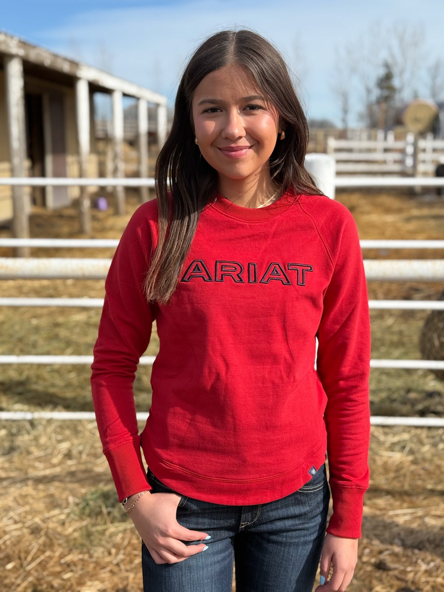 Ariat - Womens Benicia Team Sweatshirt - Red