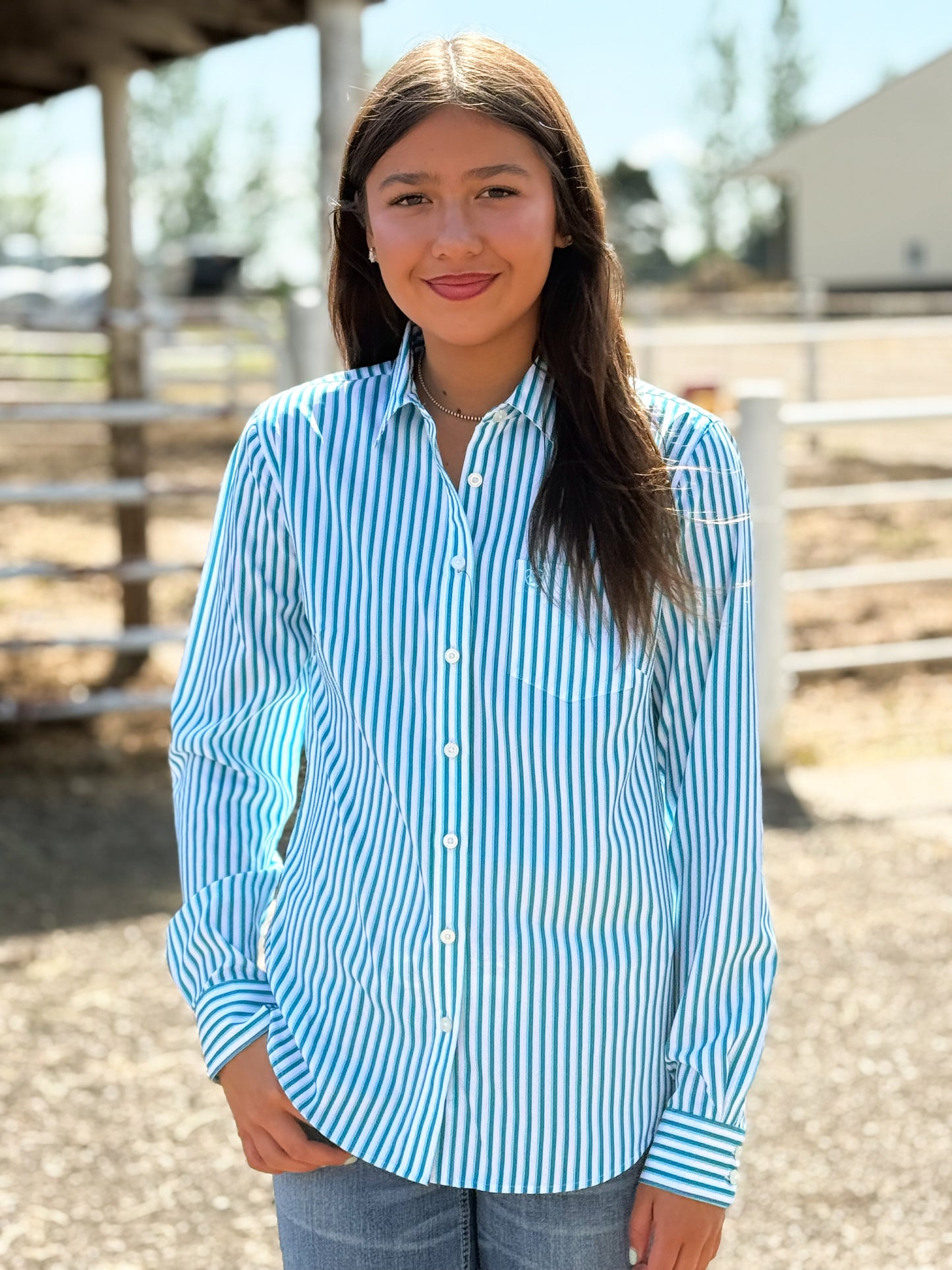 Ariat - Womens Kirby Pro Shirt - Peacock Stripe