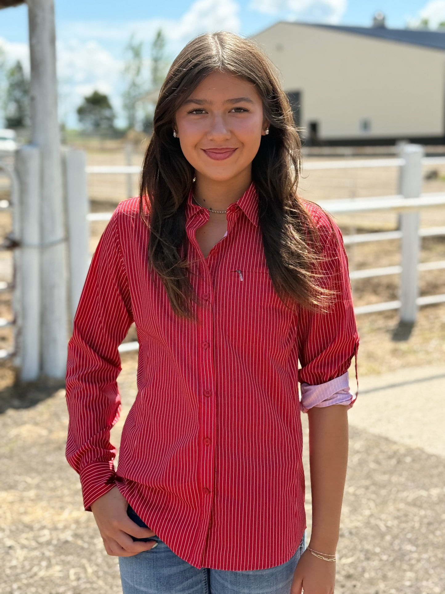 Ariat - Womens VentTek Shirt - Red Stripe