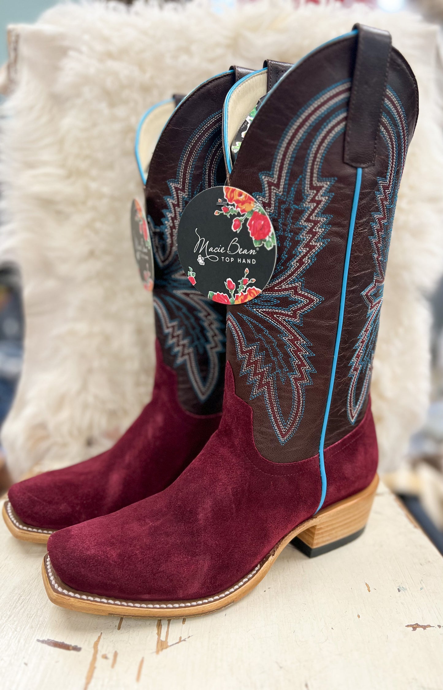 Macie Bean Burgundy Suede Boots