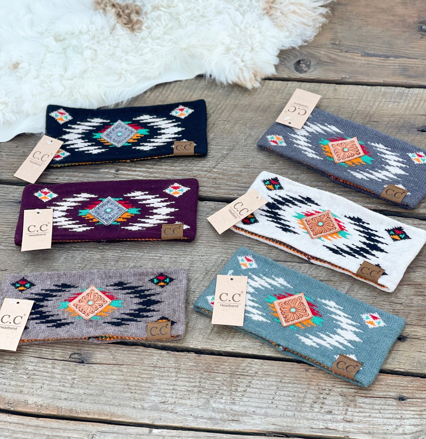 CC Concho Headband - Gray