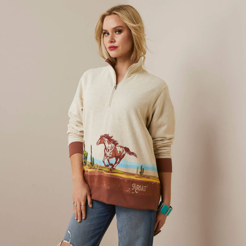 Ariat - Women’s Wild Horse Sweatshirt - Oatmeal Heather