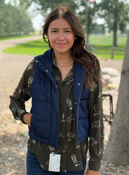 Ariat - Womens Western Swirls Vest - Rinse
