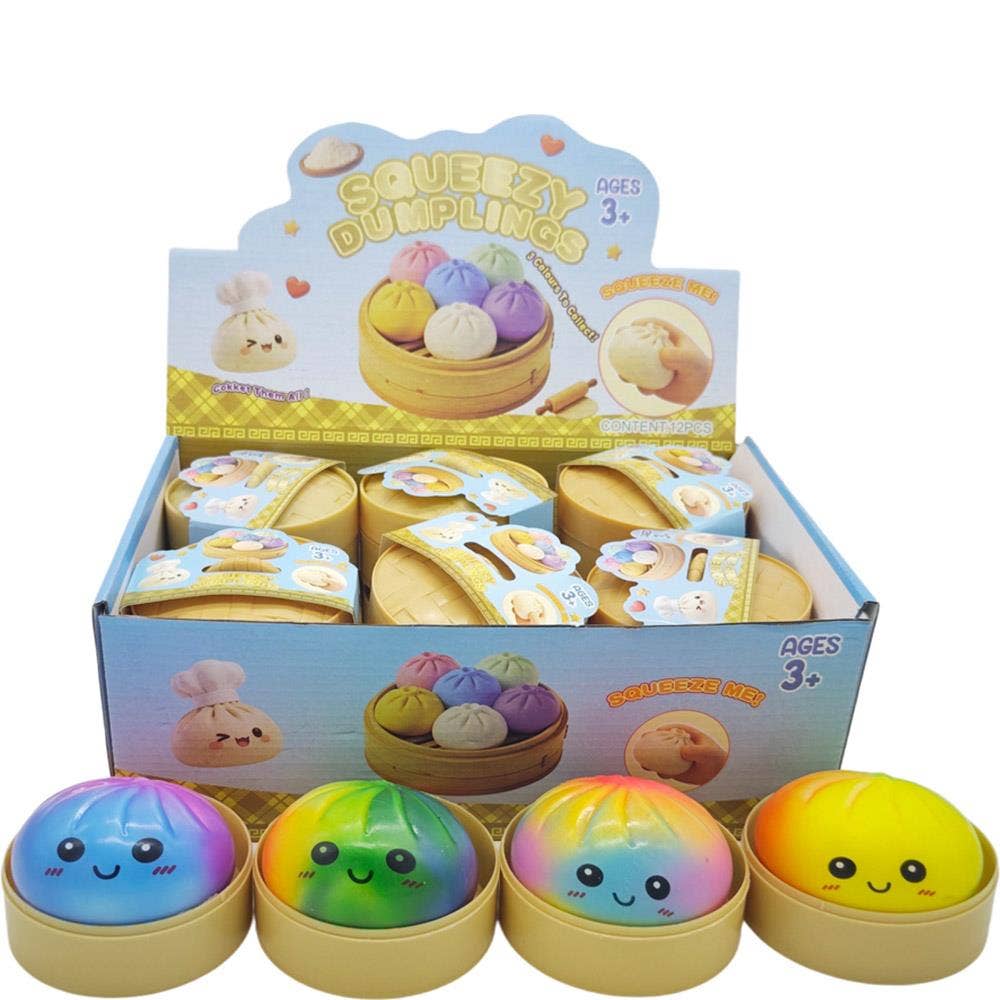 Dumpling Mystery Box Dumpling Squishy Large with steamer box: Glitter