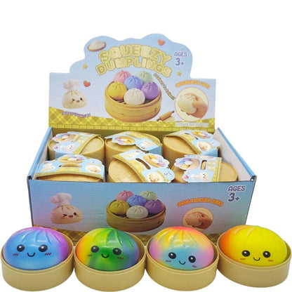 Dumpling Mystery Box Dumpling Squishy Large with steamer box: Glitter