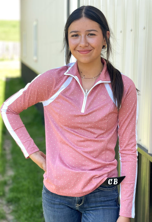 Ariat - Sunstopper 3.0 1/4 Zip Baselayer - Slate Rose