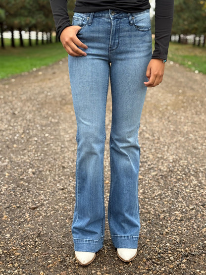 HAALA - Bella Trouser - Vintage Blue: Navy Stitch