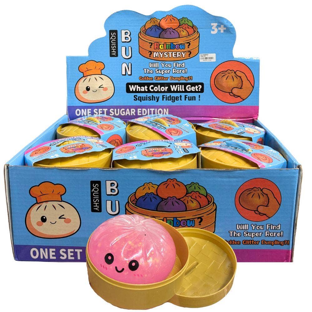 Dumpling Mystery Box Dumpling Squishy Large with steamer box: Glitter