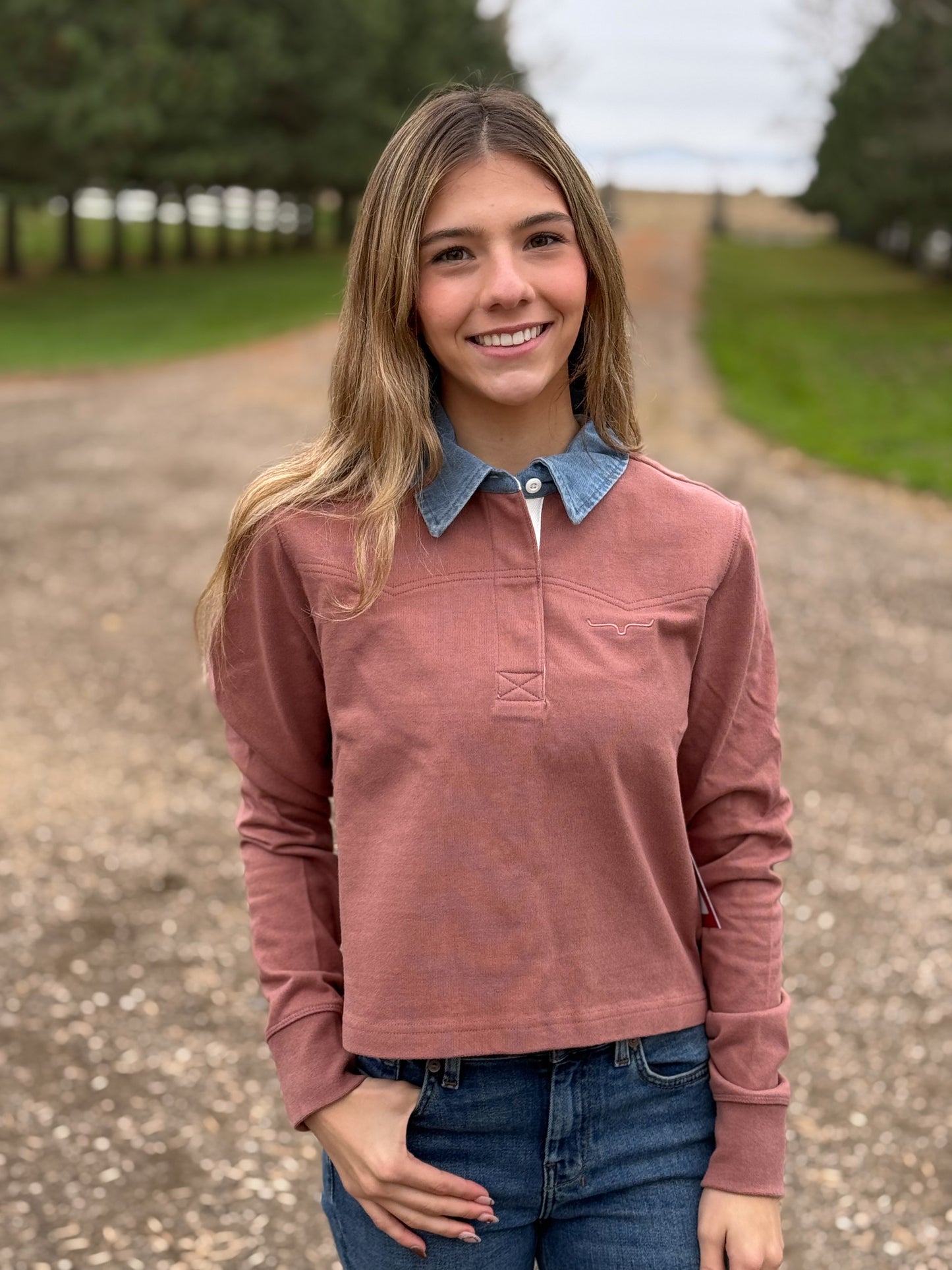 Kimes Ranch - Jamila Button Neckline Shirt - Mauve