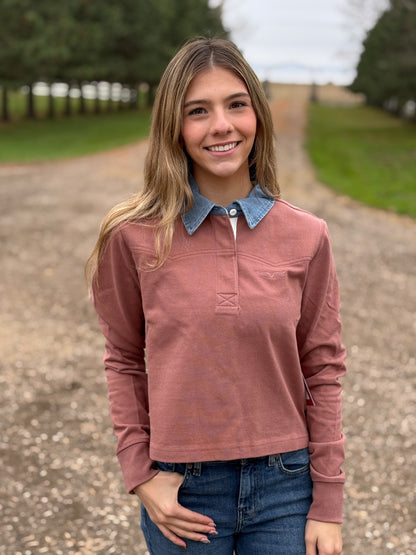 Kimes Ranch - Jamila Button Neckline Shirt - Mauve