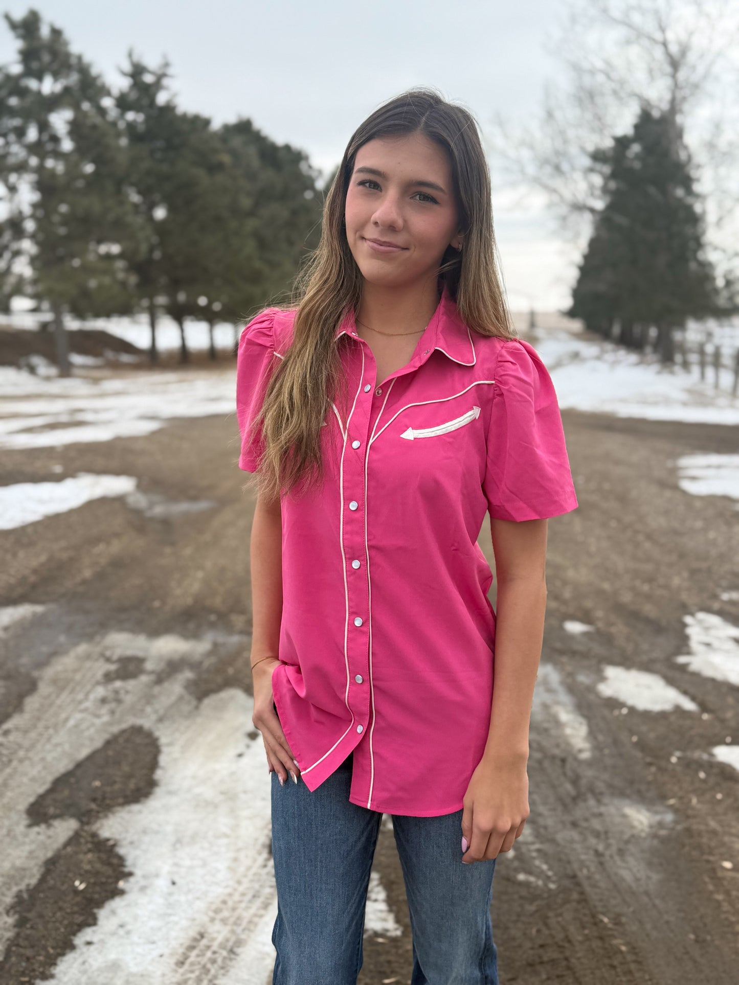 MHF 1 The Howdy Hot Pink Top