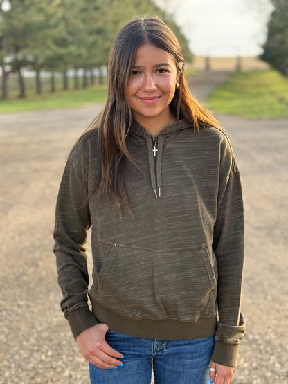 Kimes Ranch - Tess Western Hoodie - Dark Olive
