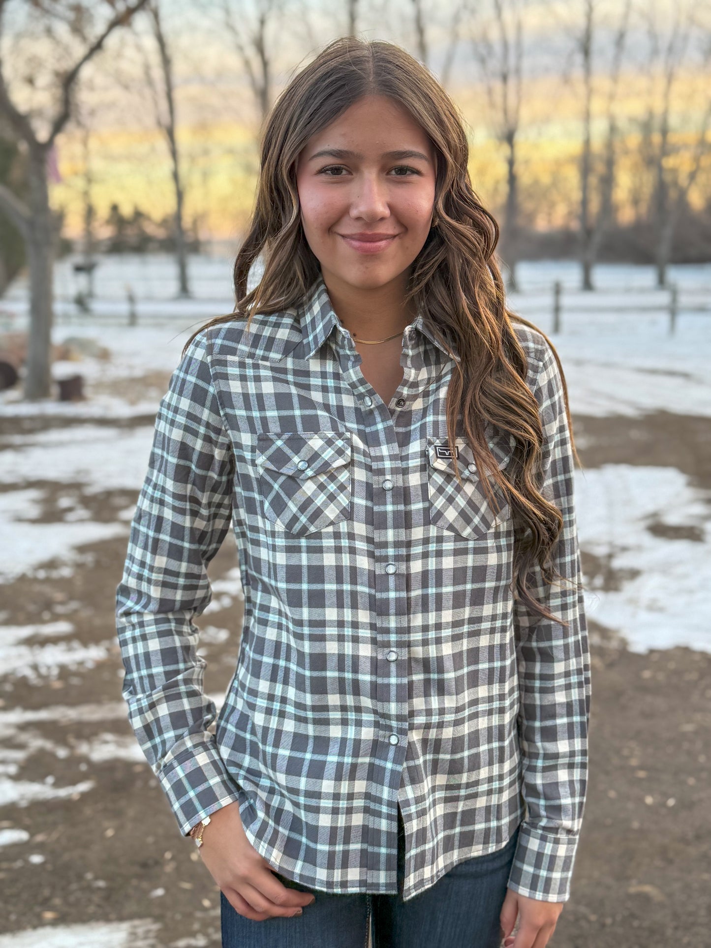 Kimes Ranch San Mateo Flannel Top - Pewter