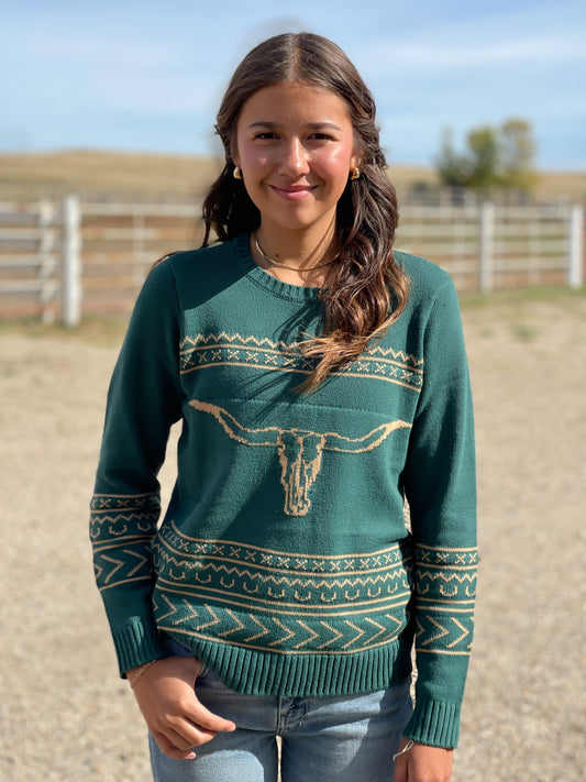 The Longhorn Sweater - Spruce