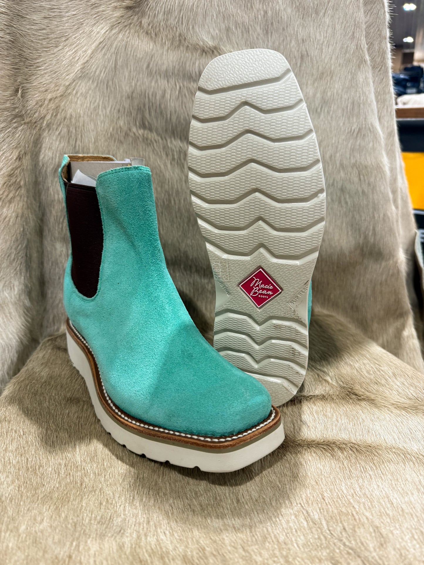 Macie Bean - Turquoise Suede Bootie