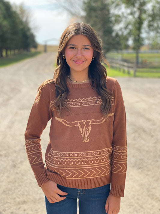 The Longhorn Sweater - Cinnamon