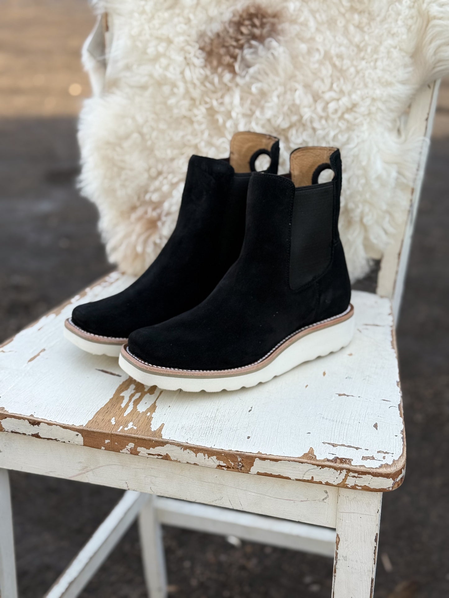 Macie Bean Black Suede Swedge