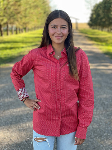 Ariat - Women’s Kirby Stretch Shirt - Cardinal Dot