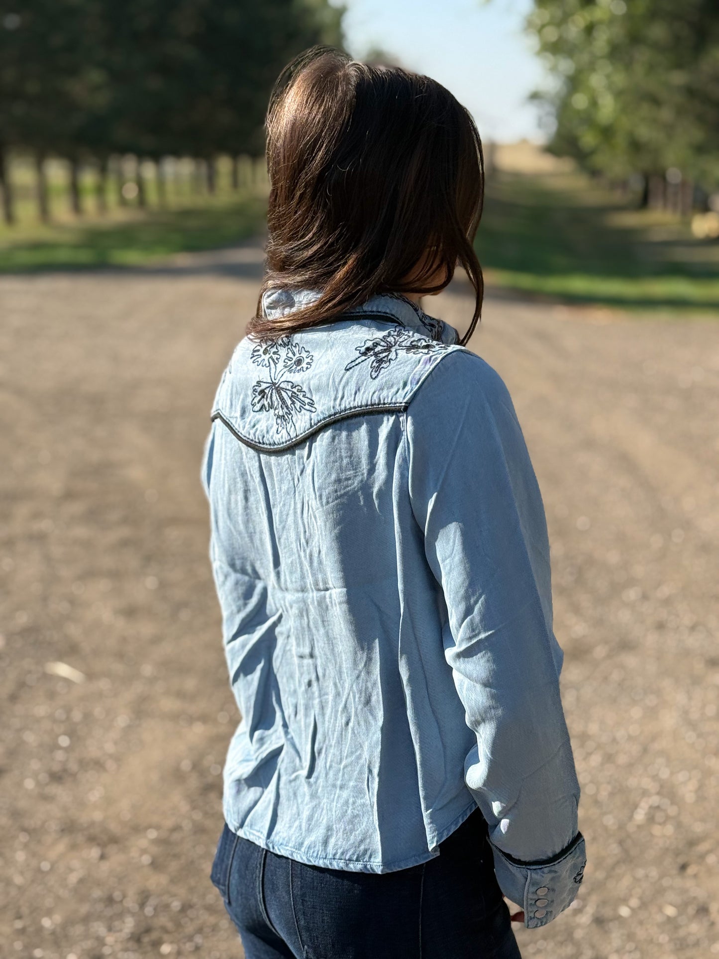 The Diana Floral Stitch Button Up