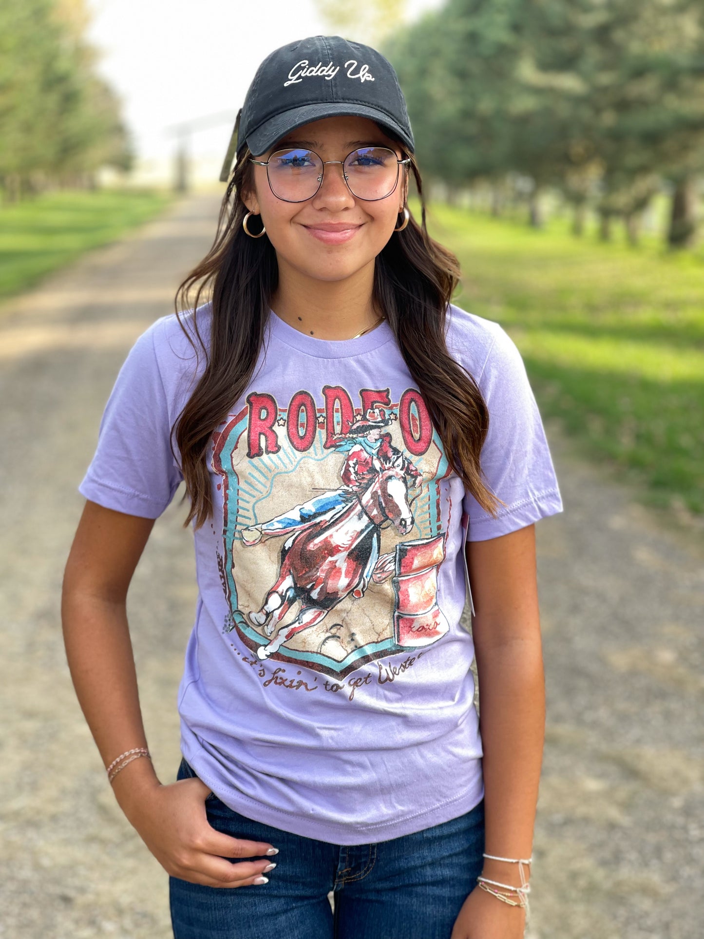 The Barrel Racer Tee - Lavender