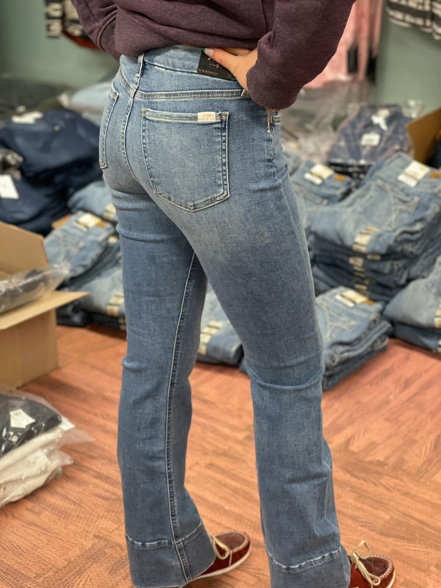 7 For All Mankind JEN7 High Hem Bootcut Jeans