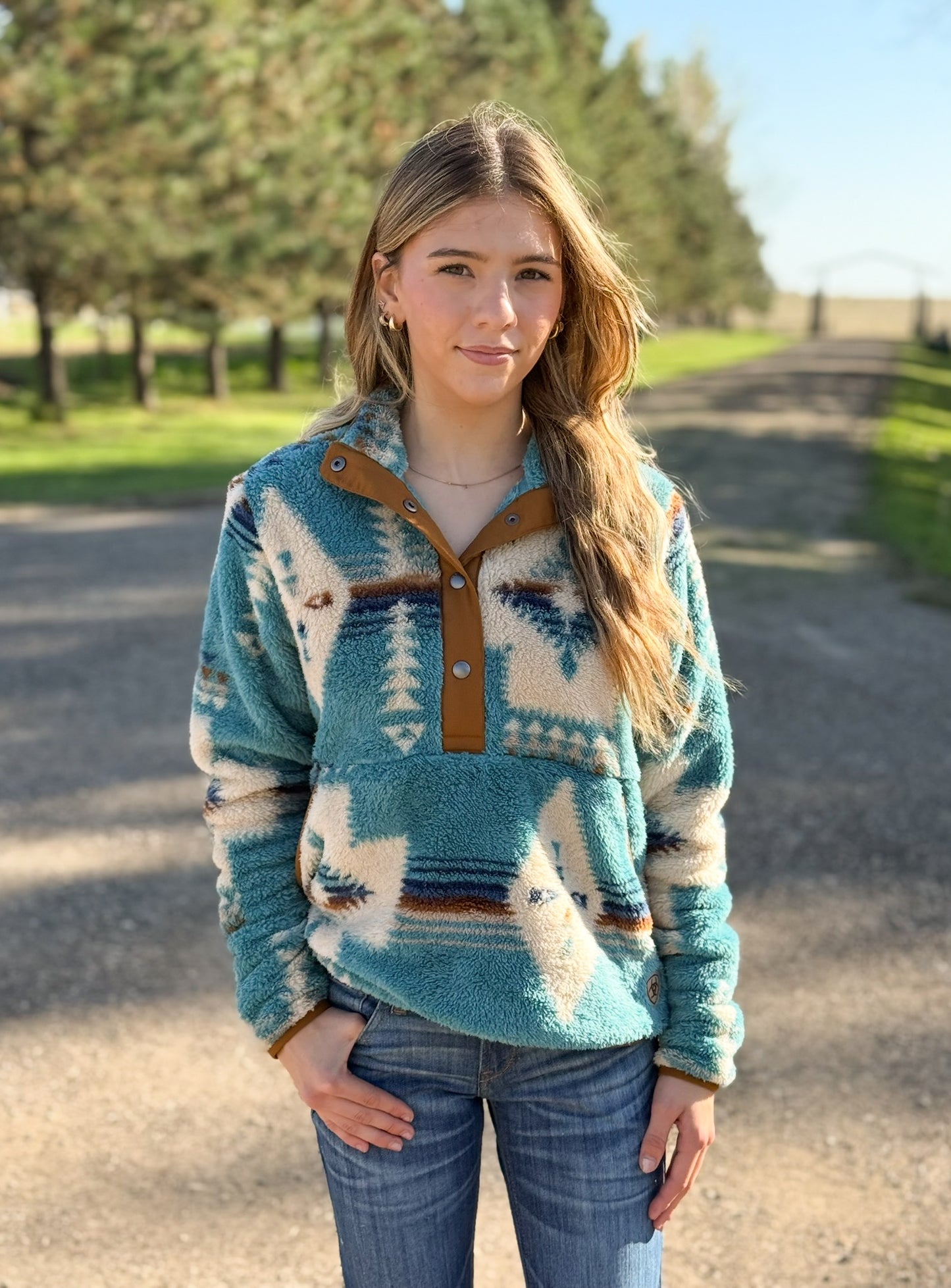 Ariat - Berber Snap Front Sweatshirt - Agave