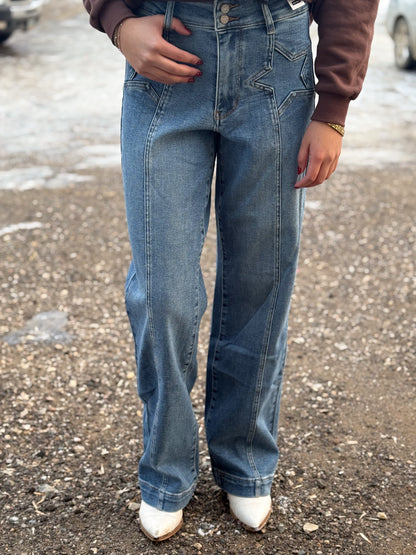 Judy Blue - HW Star Wide Leg