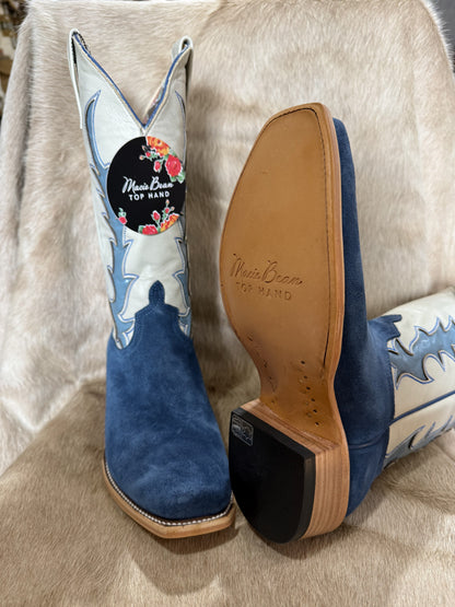 Macie Bean - Blue Suede Boots - Top Hand
