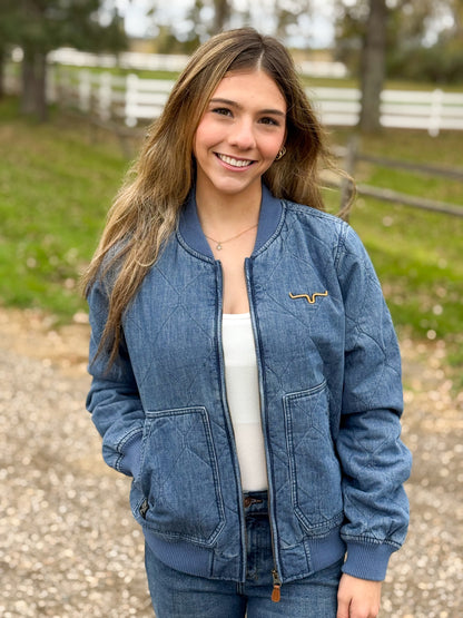 Kimes Ranch - Marinos Bomber - Light Indigo Denim