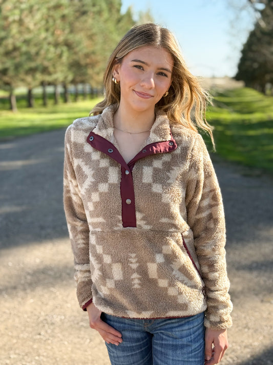 Ariat - Berber Snap Front Sweatshirt - Lone Ridge Print