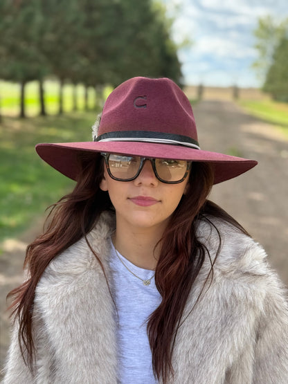 Charlie 1 Horse - Branded Hat Decorated - Burgundy