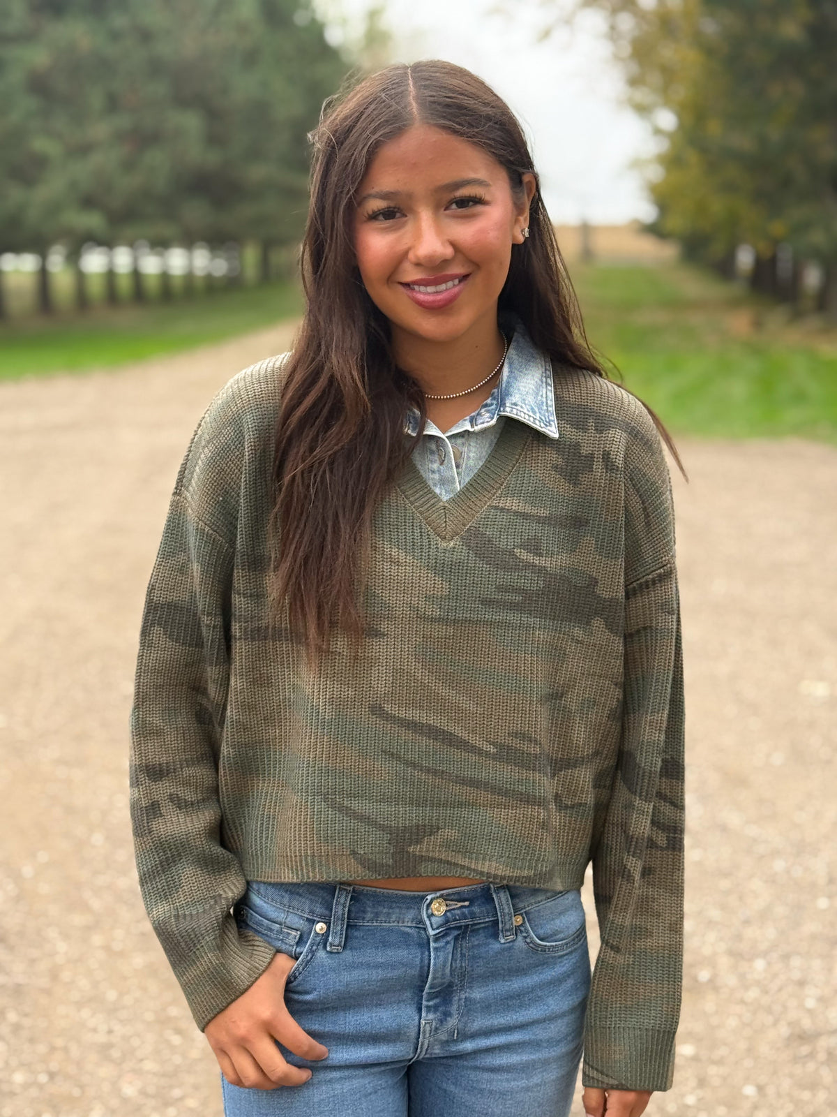 Camo Denim Top