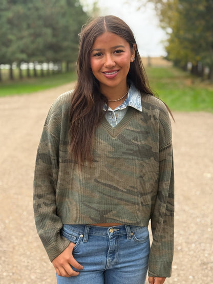 Camo Denim Top
