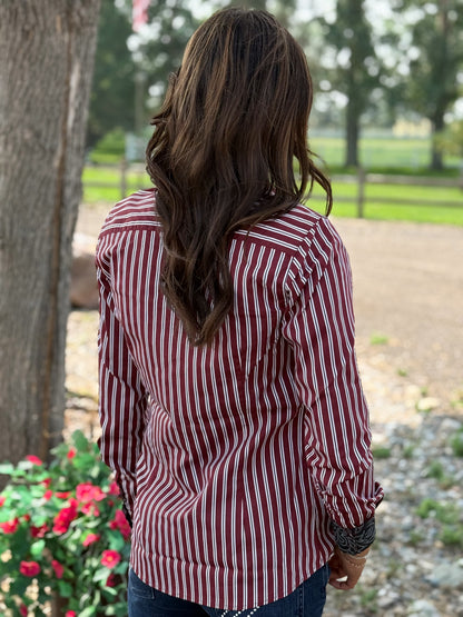 Ariat - Womens WR Kirby Shirt - Cabernet Stripe