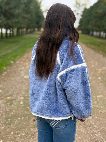 Blue Sherpa Quarter Zip