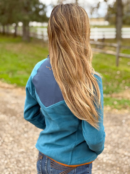 Kimes Ranch - Selma Fleece Snap Jacket - Mid Blue
