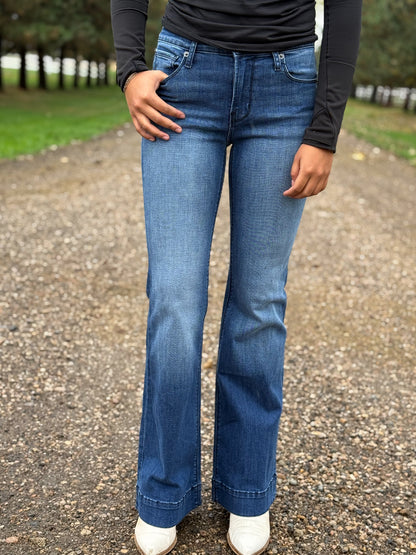 HAALA - Bella Trouser - Indigo Stone: Black Stitch