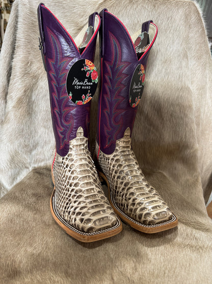 Macie Bean - Mink Python Back Cut Boot - Top Hand