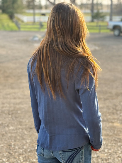 Kimes Ranch - Isabel Pointelle Button Up - Dark Blue