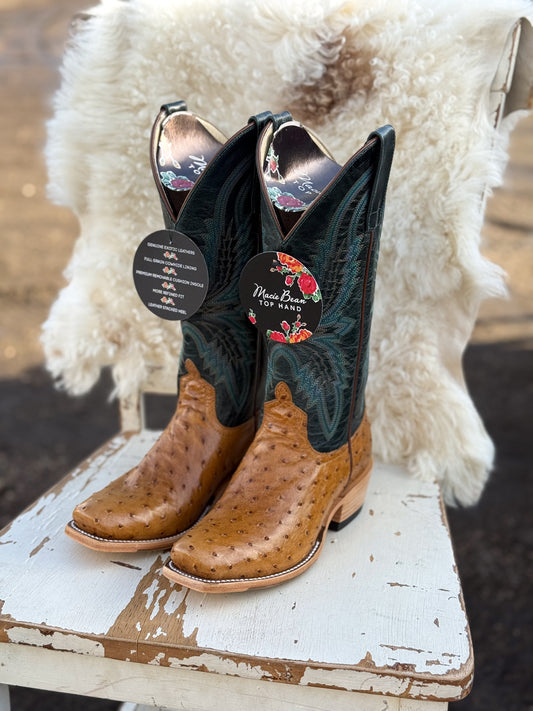 Macie Bean Antique Saddle FQ Ostrich