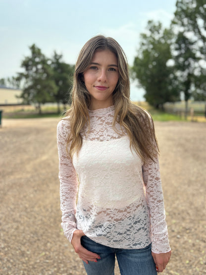Pink Floral Mesh