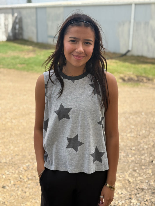 Ariat - Women’s Stars and Strips Tank - Heather Grey
