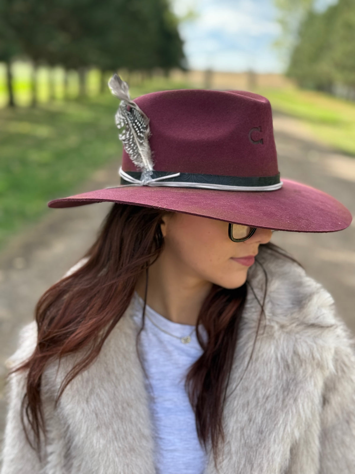 Charlie 1 Horse - Branded Hat Decorated - Burgundy