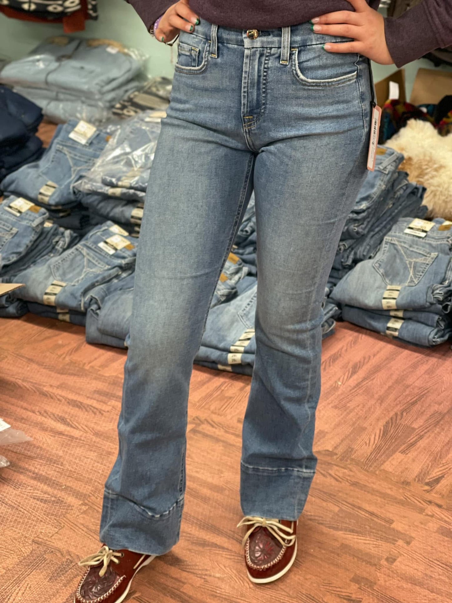 7 For All Mankind JEN7 High Hem Bootcut Jeans