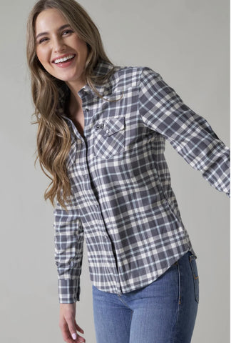Kimes Ranch San Mateo Flannel Top - Pewter